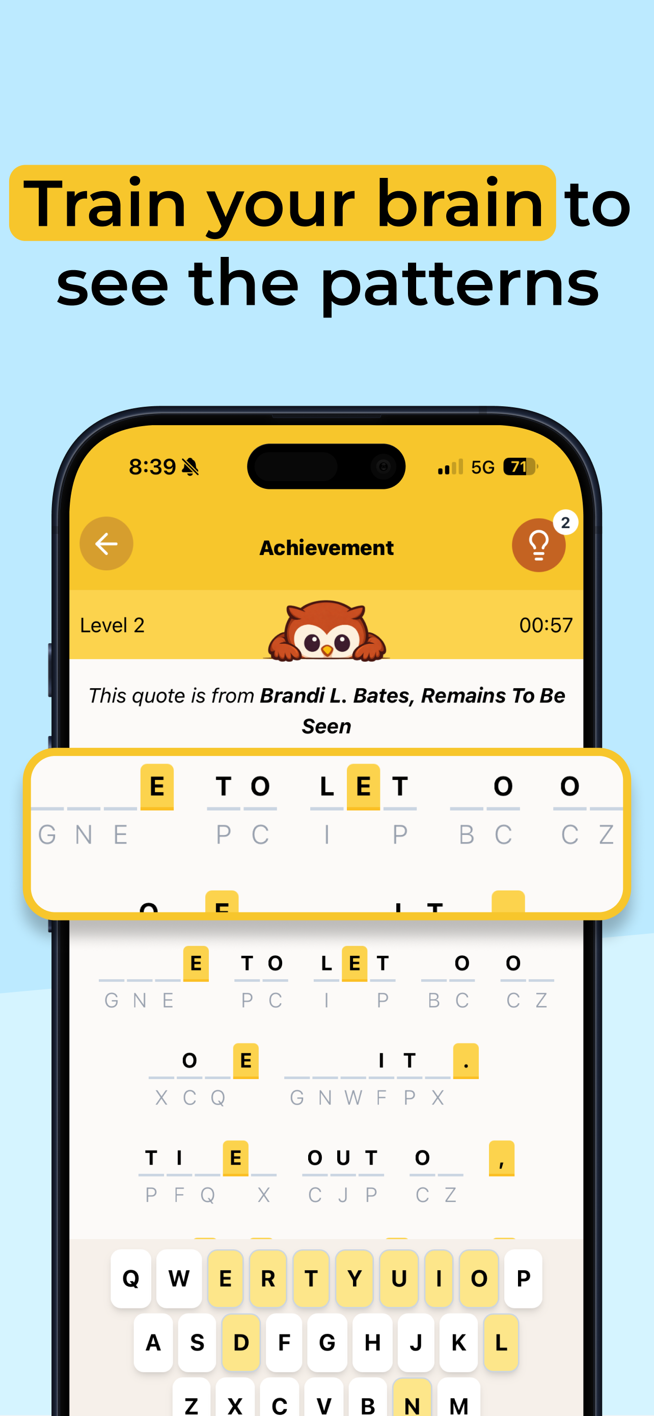 Decodex daily puzzle screen
