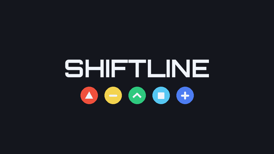Shiftline – colorful balls with distinct symbols on a dark board